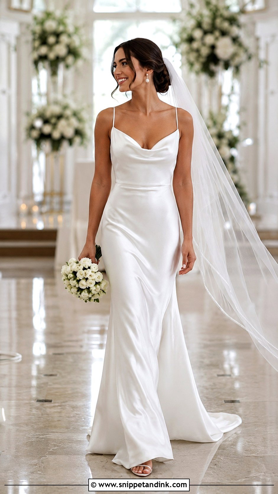 Cowl Neck Wedding Gown - Snippet and Ink - 20 Classy Minimalist Wedding Gown Ideas