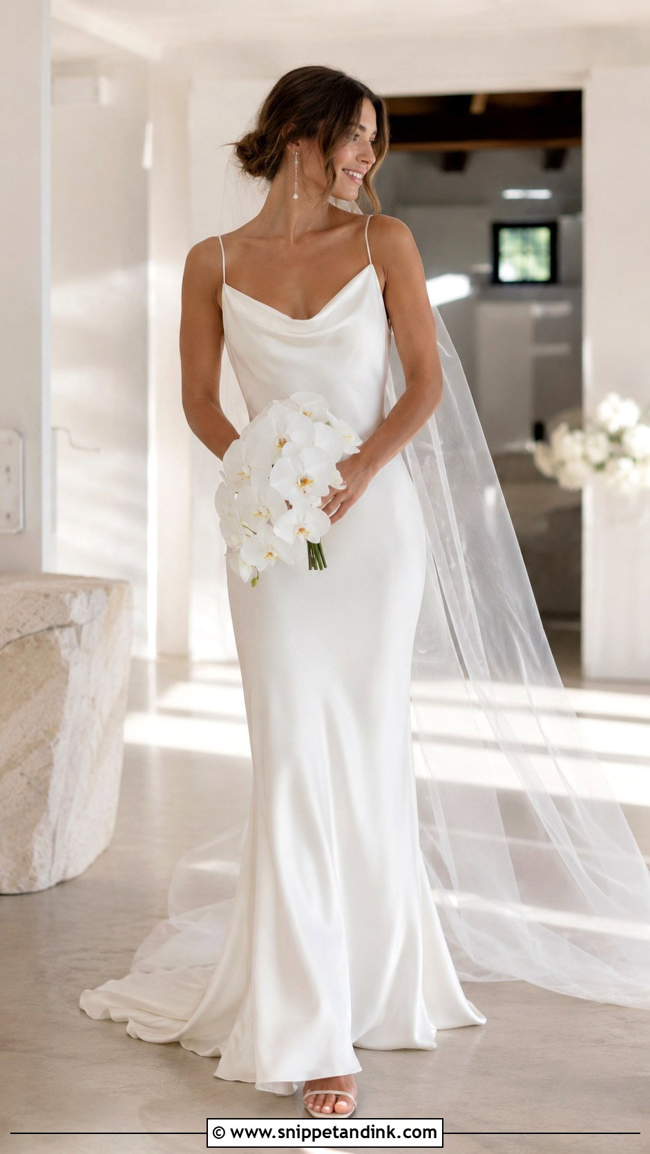 Cowl Neck Wedding Gown - Snippet and Ink - 20 Elegant Simple Wedding Gowns