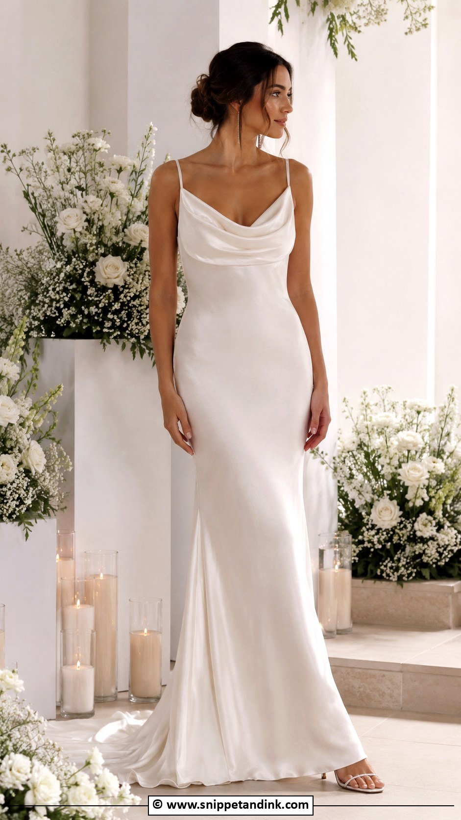 Cowl Neck Wedding Gown - Snippet and Ink - 25 Minimalist Wedding Gown Ideas