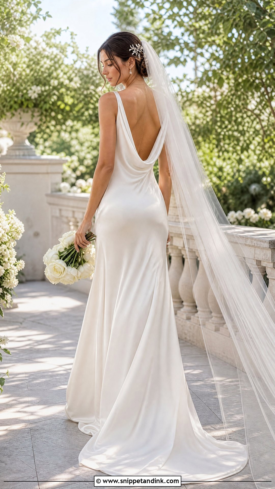 Cowl Neck White Silk Wedding Dress - Snippet and Ink - 20 White Silk Wedding Dress Ideas