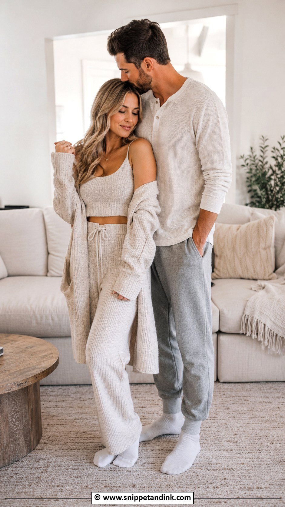 Cozy Home Couple Photoshoot Outfit - Snippet and Ink - 30 Couple Photoshoot Outfits