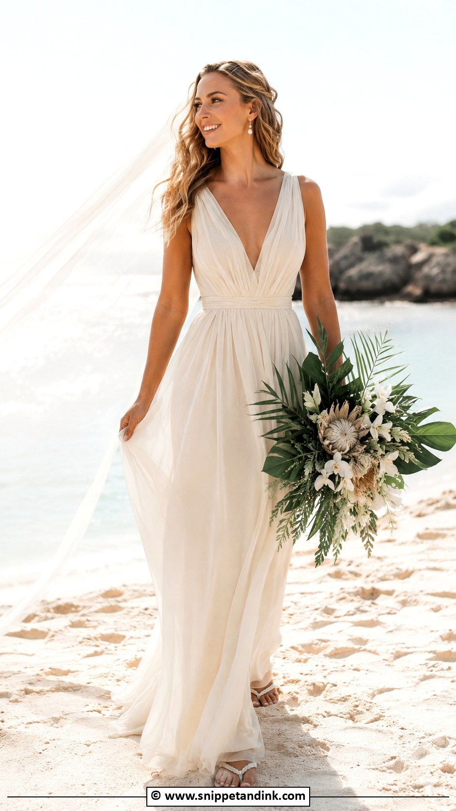 Cream Beach Wedding Dress - Snippet and Ink - 30 Cream Wedding Dress Ideas