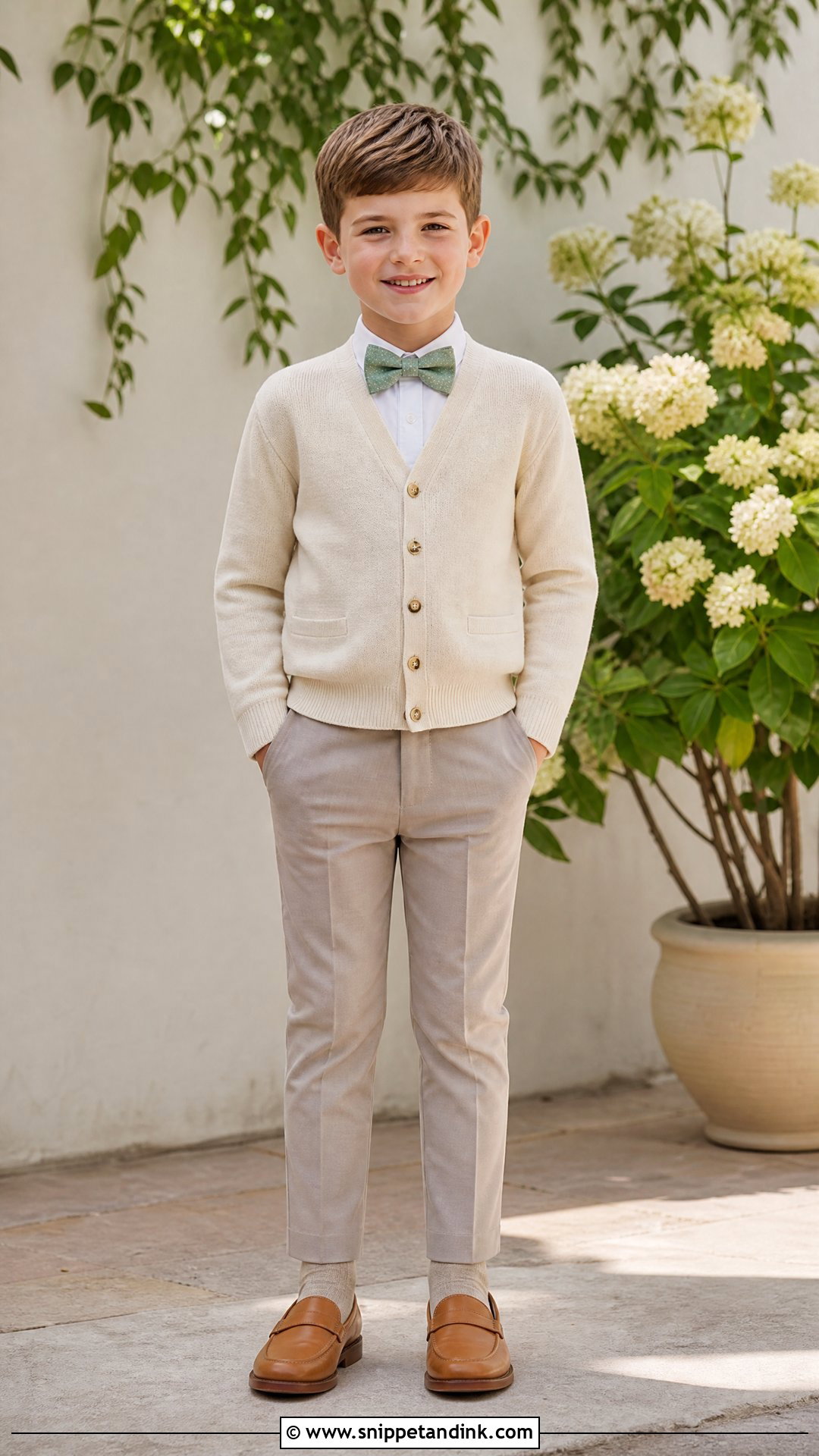 Cream Cardigan Page Boy Outfit - Snippet and Ink - 20 Page Boys Wedding Outfits