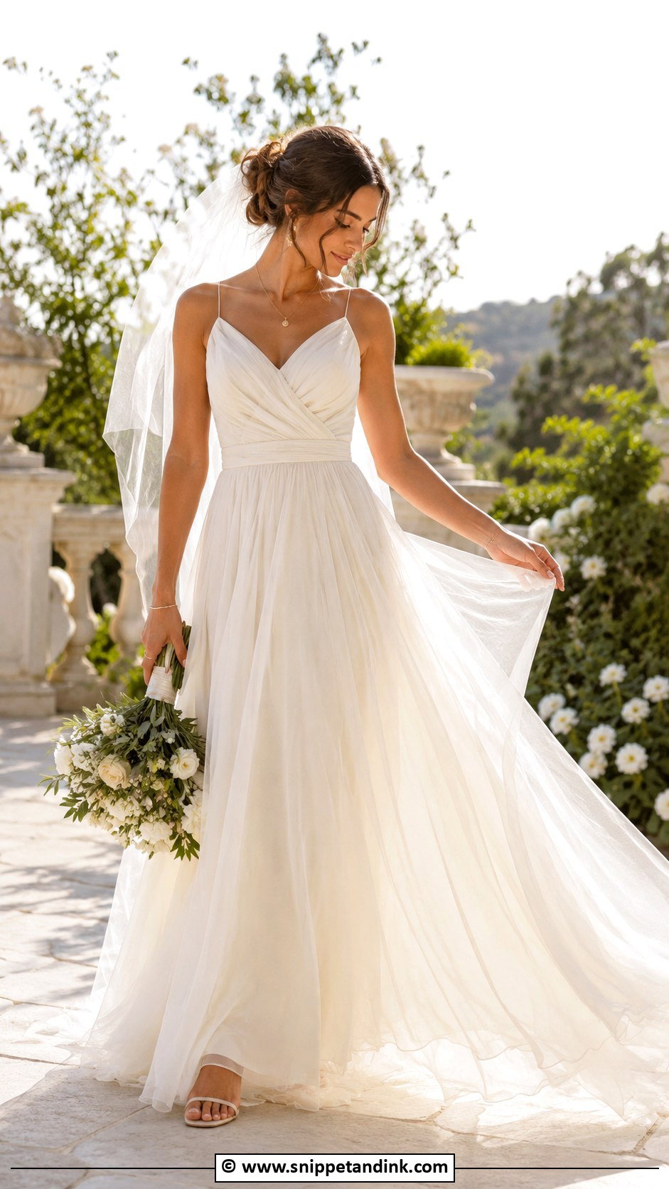Cream Chiffon Wedding Dress - Snippet and Ink - 30 Cream Wedding Dress Ideas