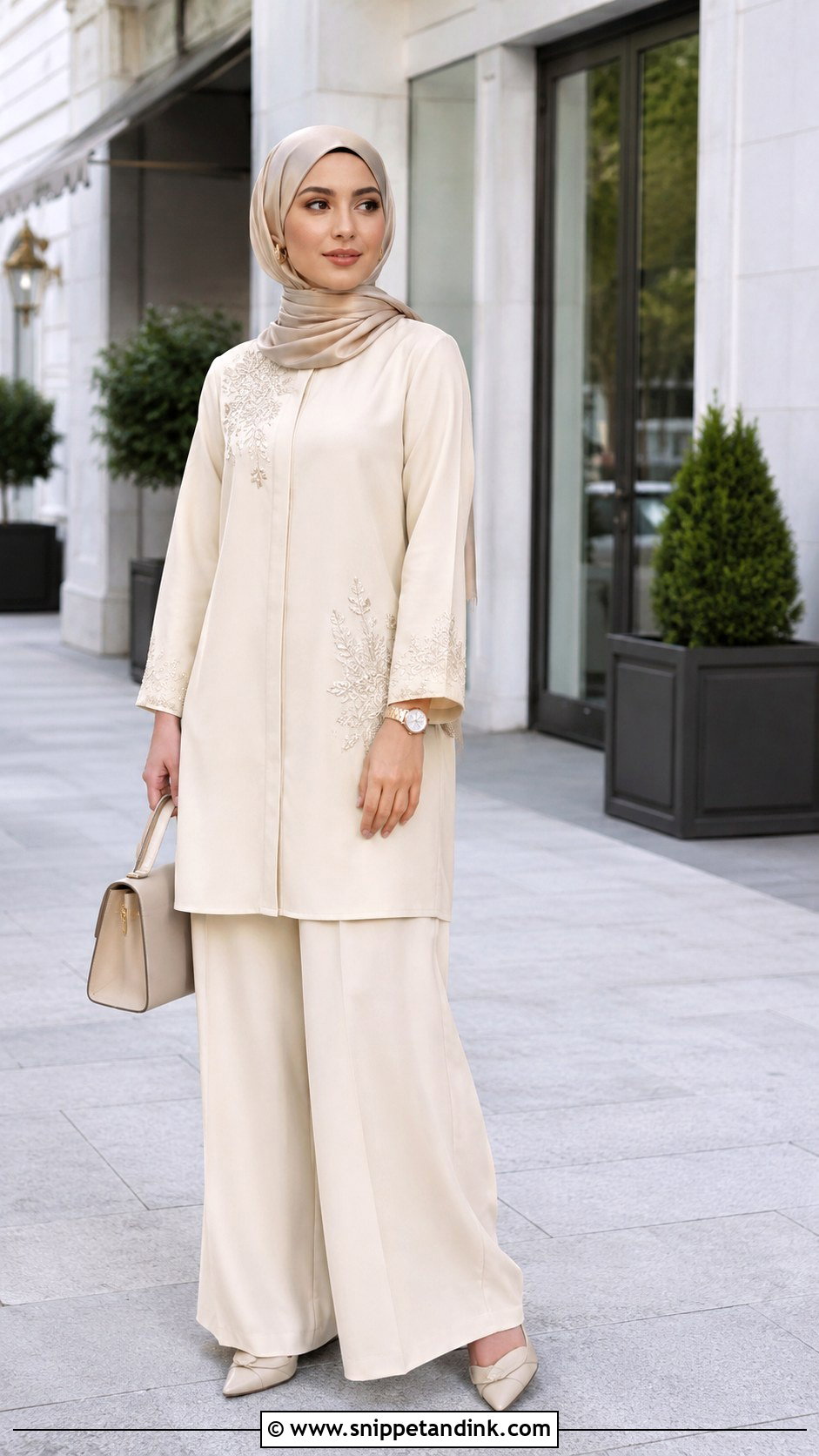 Cream Co Ord Set Outfit - Snippet and Ink - 30 Eid Mubarak Outfit Ideas
