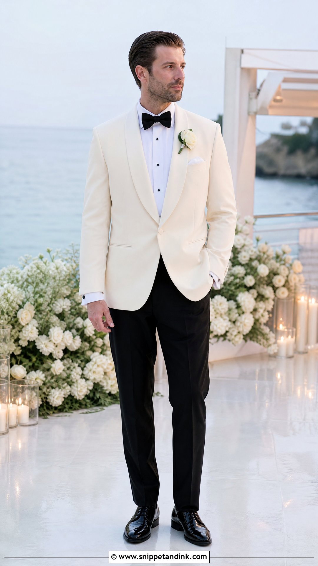 Cream Dinner Jacket Father Wedding Outfit - Snippet and Ink - 20 Wedding Outfit for Father Ideas