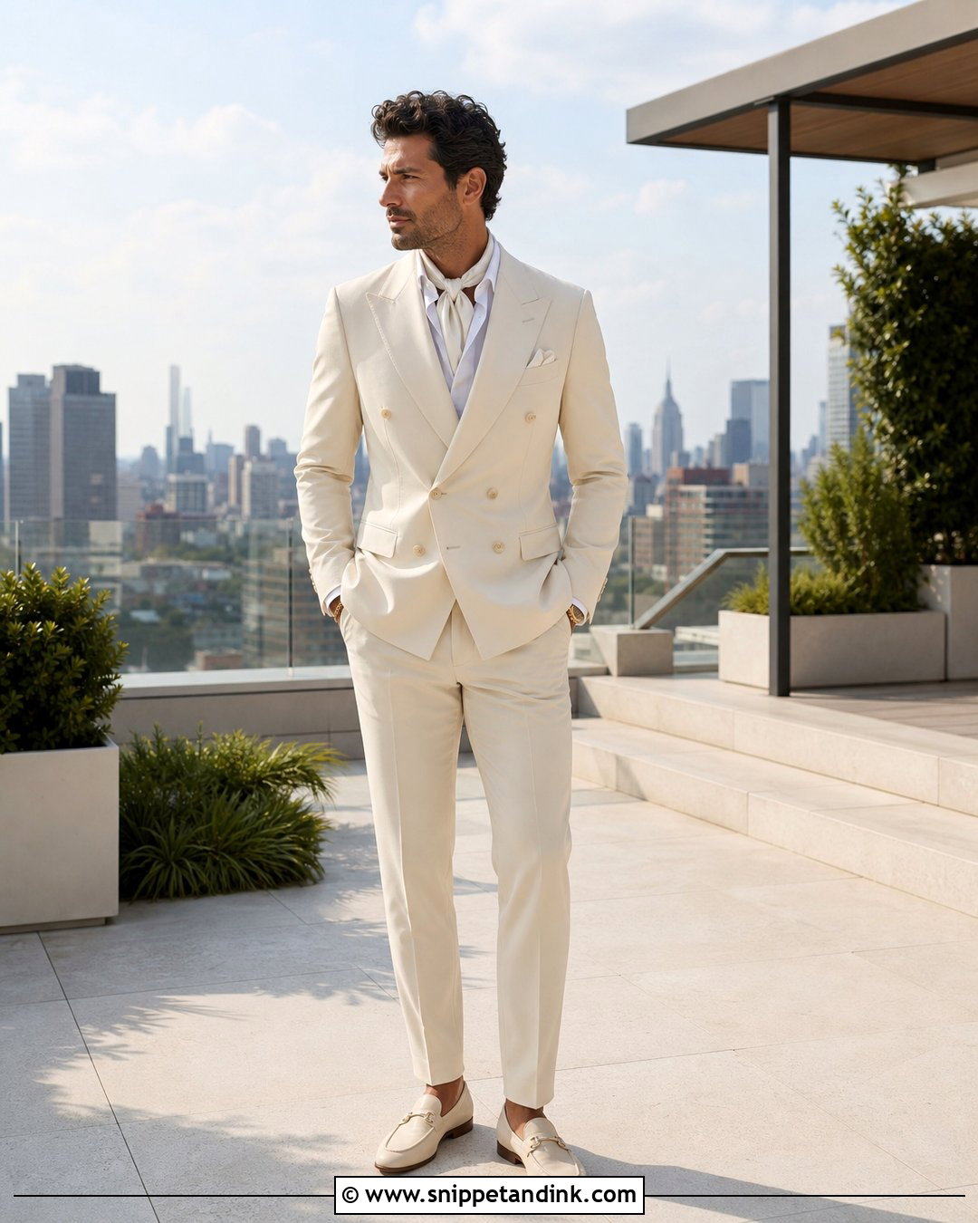 Cream Double Breasted Wedding Suit - Snippet and Ink - 20 Dapper Bride Ideas