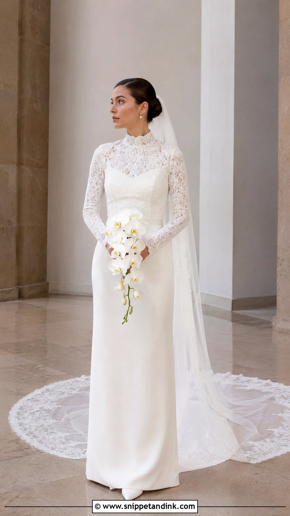 Cream High Neck Wedding Dress - Snippet and Ink - 20 Cream Color Wedding Dress Ideas