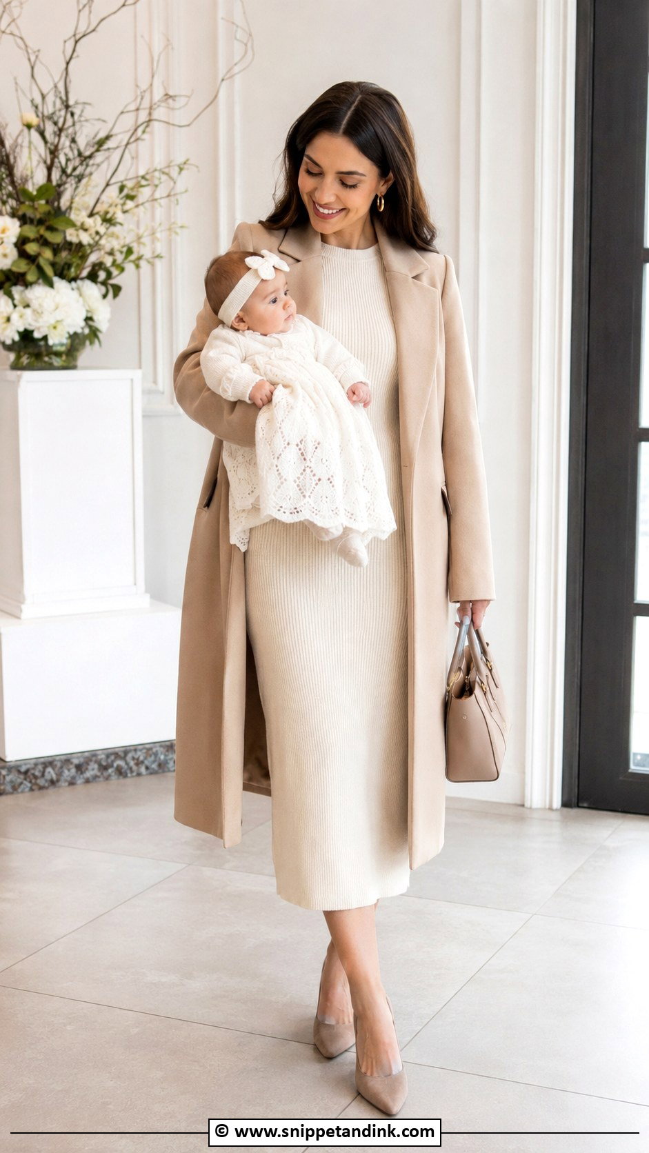 Cream Knit Baptism Dress for Mom - Snippet and Ink - 25 Baptism Dress for Mom Ideas