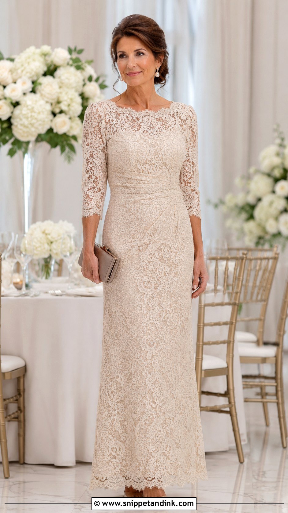 Cream Lace Principal Sponsors Gown - Snippet and Ink - 25 Principal Sponsors Gown Ideas