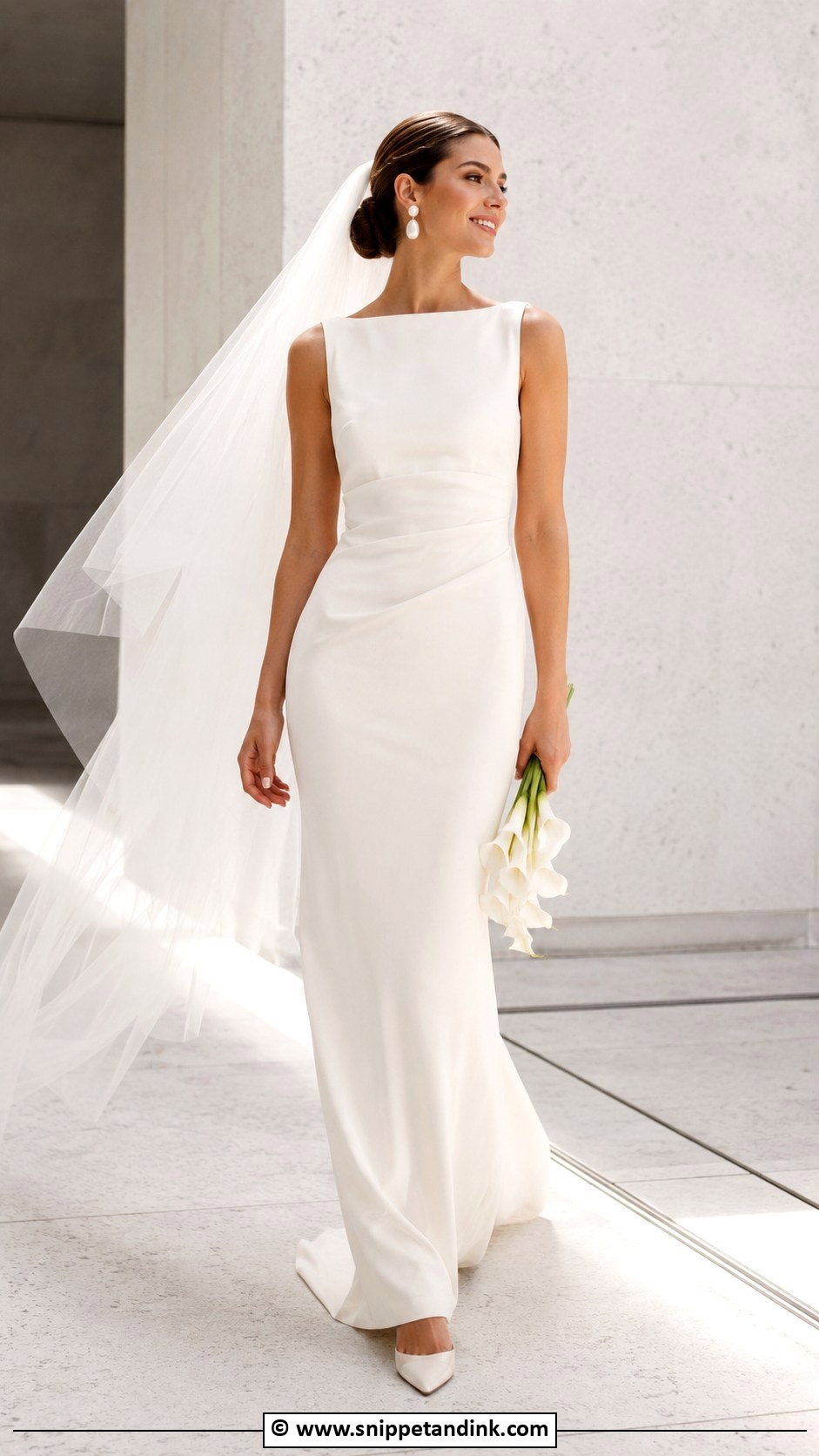 Cream Minimalist Wedding Dress - Snippet and Ink - 30 Cream Wedding Dress Ideas