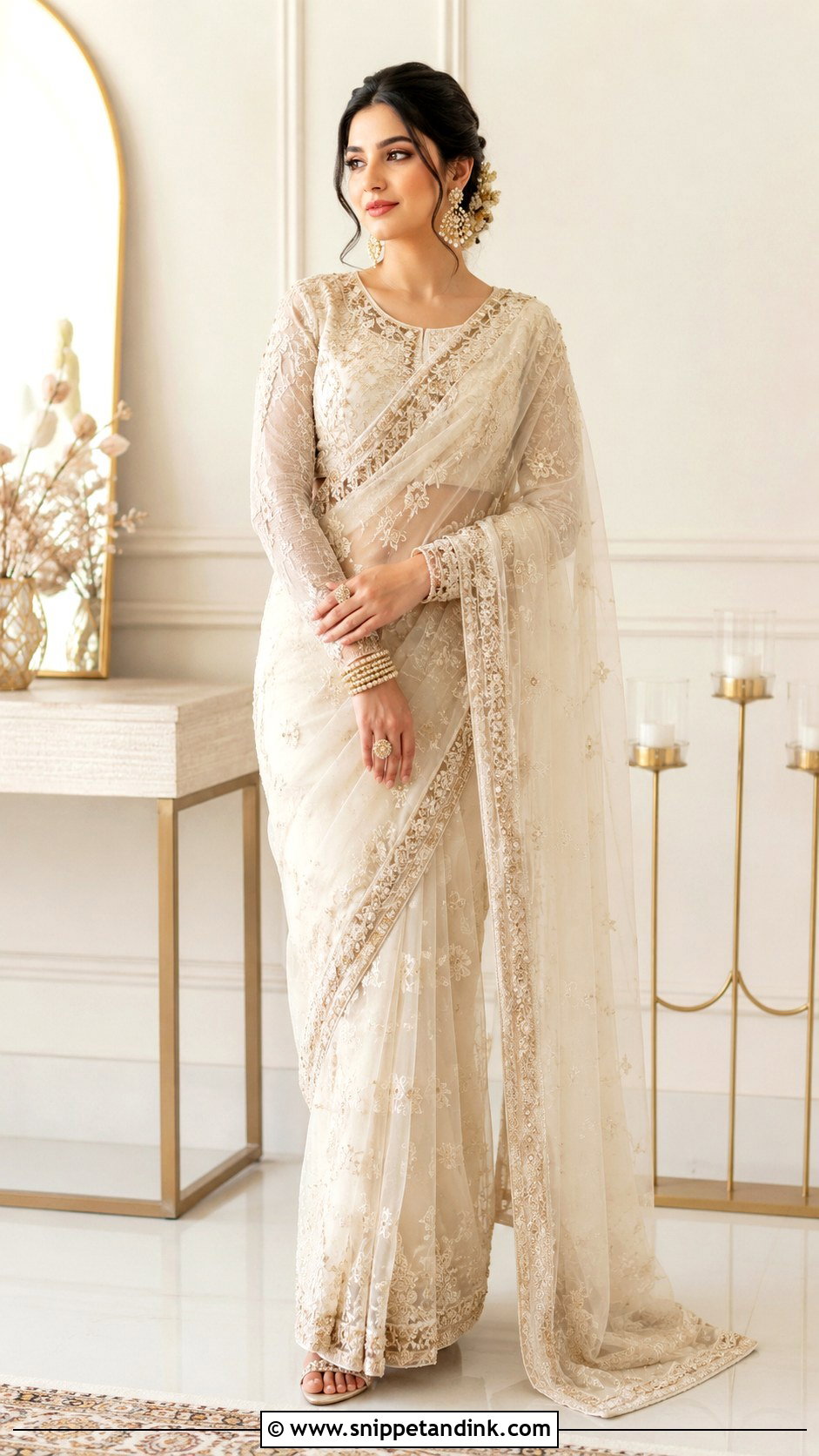 Cream Nikah Saree Dress - Snippet and Ink - 25 Nikah Dress Pakistani Brides Ideas
