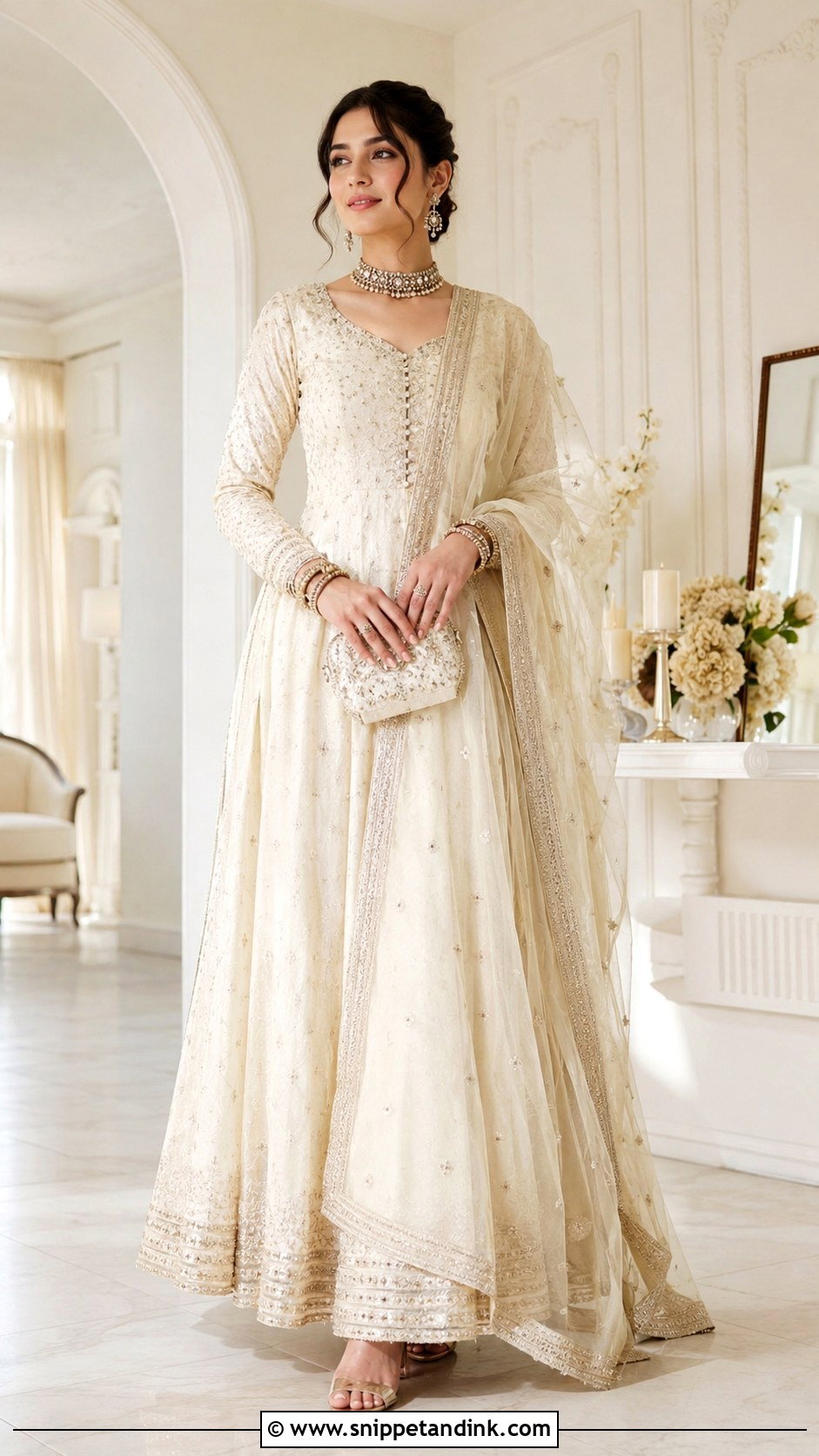 Cream Nikkah Lehenga Outfit - Snippet and Ink - 25 Simple Nikkah Outfit Ideas