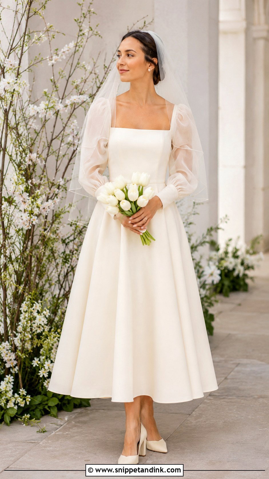 Cream Puff Sleeve Wedding Dress - Snippet and Ink - 20 Cream Color Wedding Dress Ideas