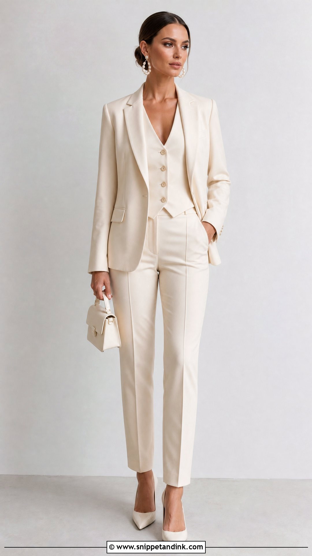 Cream Three Piece Suit - Snippet and Ink - 25 Marriage Suits