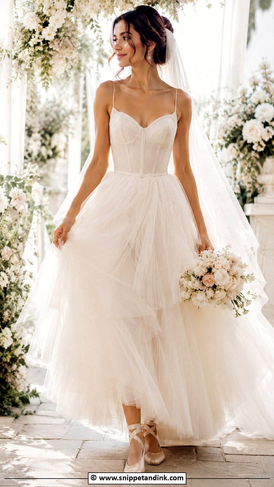 Cream Tulle Wedding Dress - Snippet and Ink - 30 Cream Wedding Dress Ideas