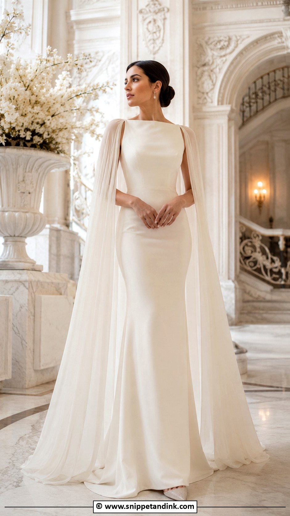 Cream Wedding Dress With Cape - Snippet and Ink - 30 Cream Wedding Dress Ideas