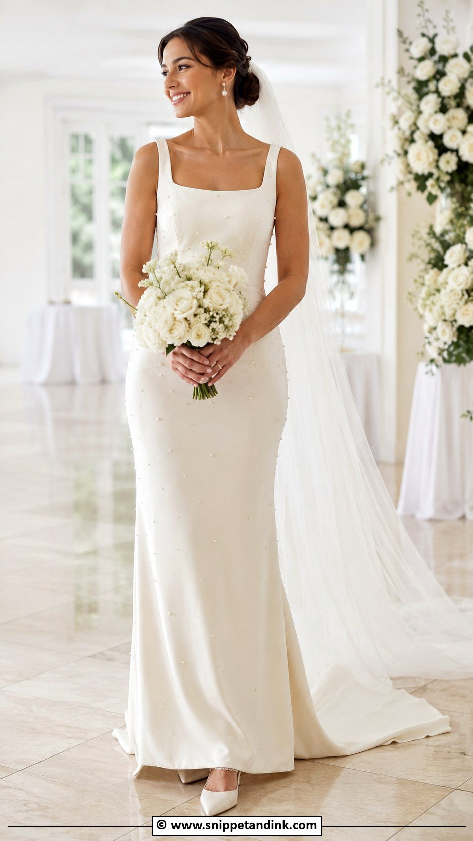 Cream Wedding Dress With Pearls - Snippet and Ink - 30 Cream Wedding Dress Ideas