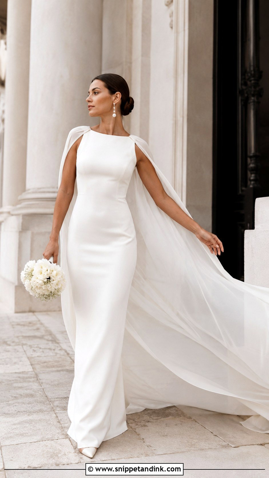 Creme Cape Wedding Dress - Snippet and Ink - 20 Creme Wedding Dress Ideas
