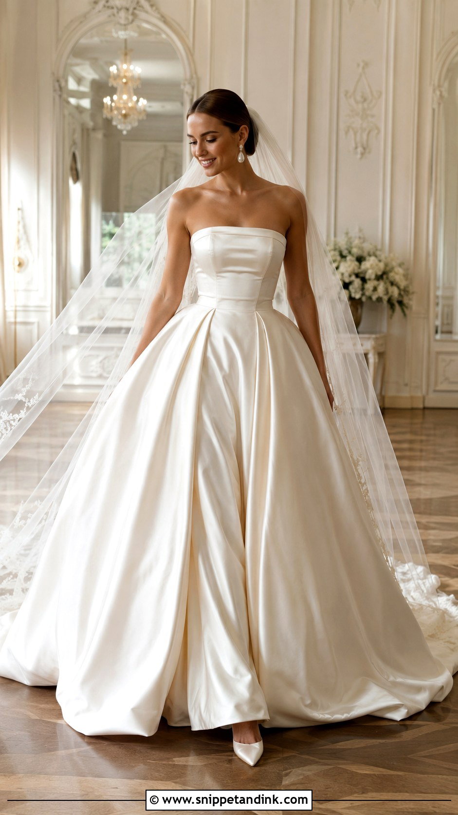 Creme Satin Ball Gown Wedding Dress - Snippet and Ink - 20 Creme Wedding Dress Ideas