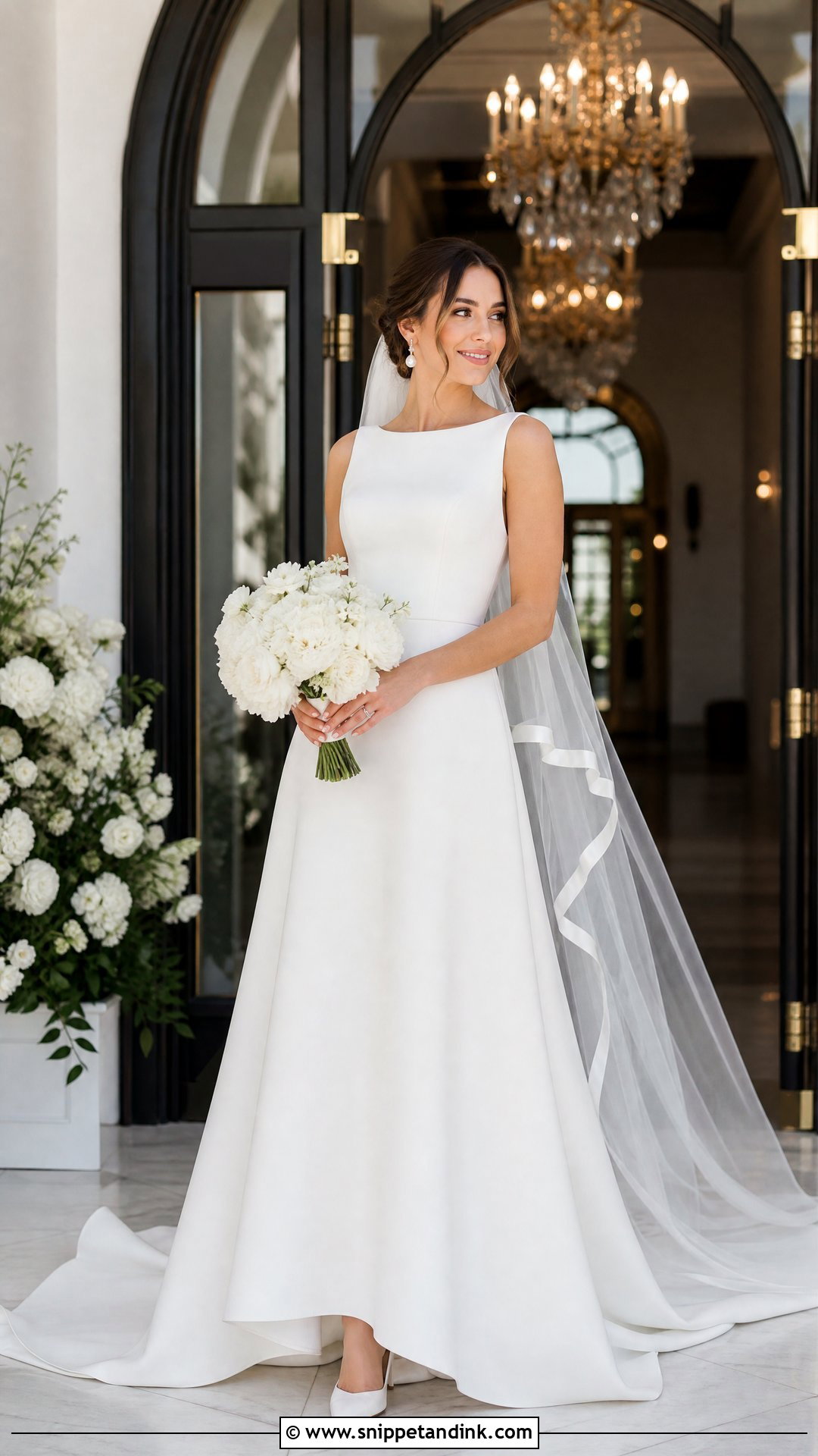 Crepe A Line Wedding Dress - Snippet and Ink - 25 Crepe Wedding Dress Ideas