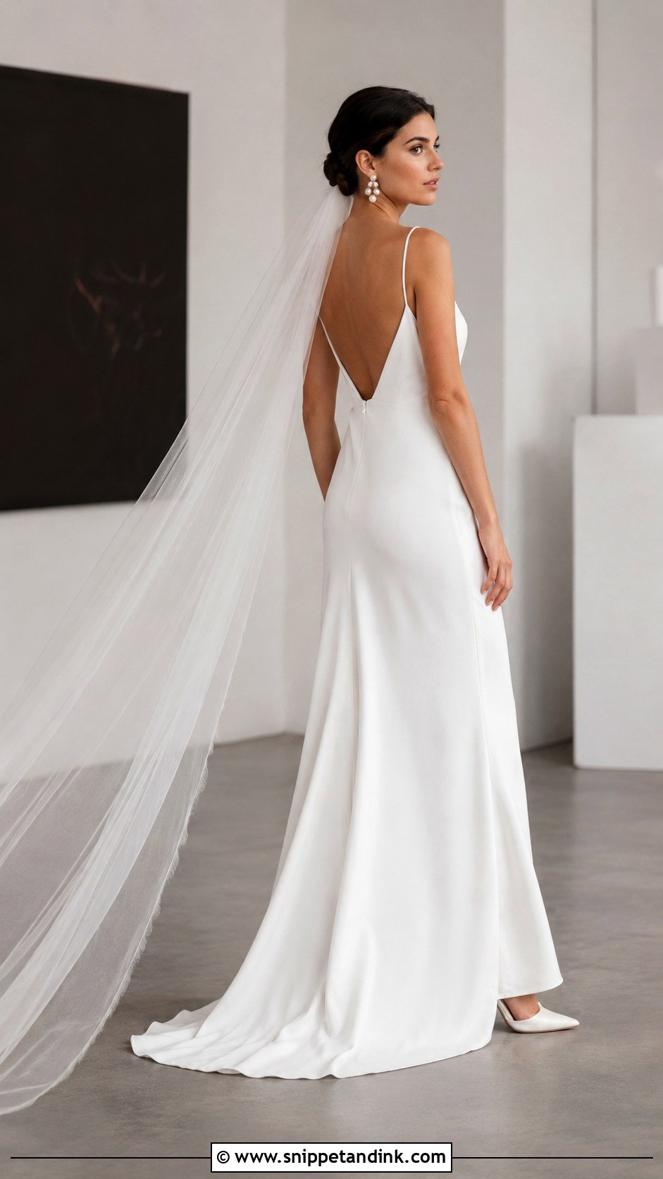 Crepe A Line Wedding Dress With Thin Straps - Snippet and Ink - 20 A Line Wedding Dress with Straps Ideas