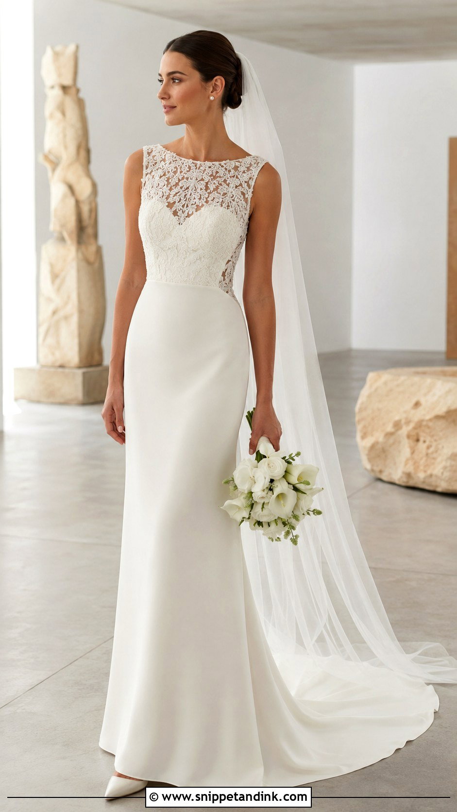 Crepe And Lace Bridal Dress - Snippet and Ink - 20 Lace Bridal Dresses