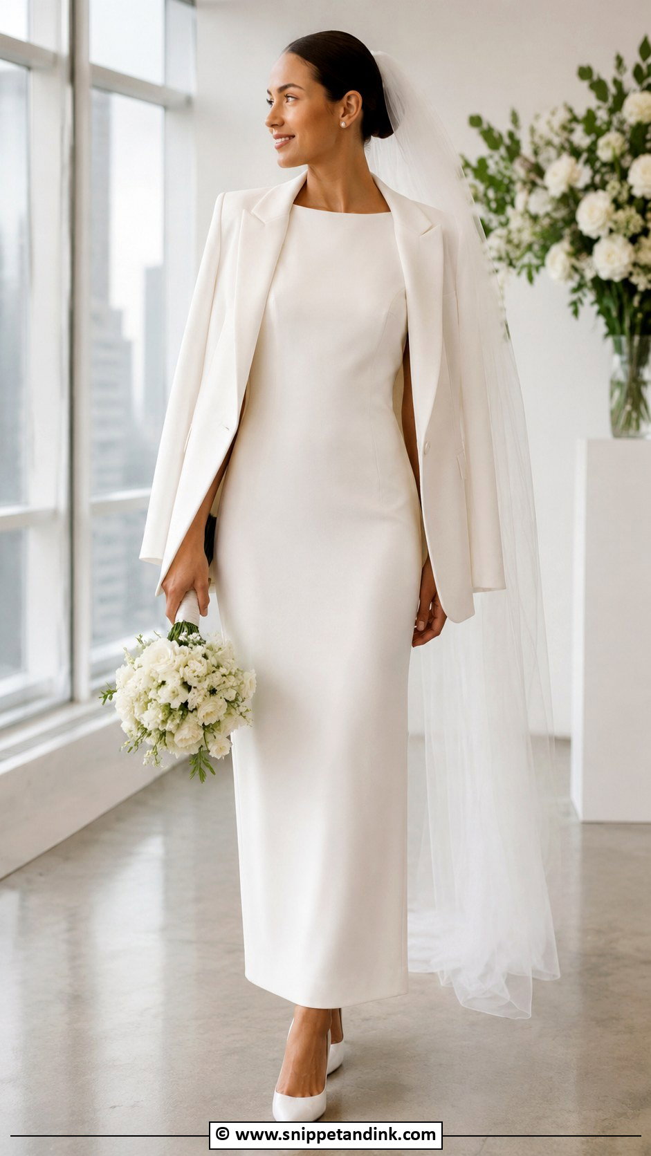 Crepe Ankle Length Wedding Dress - Snippet and Ink - 30 Ankle Length Wedding Dress Ideas