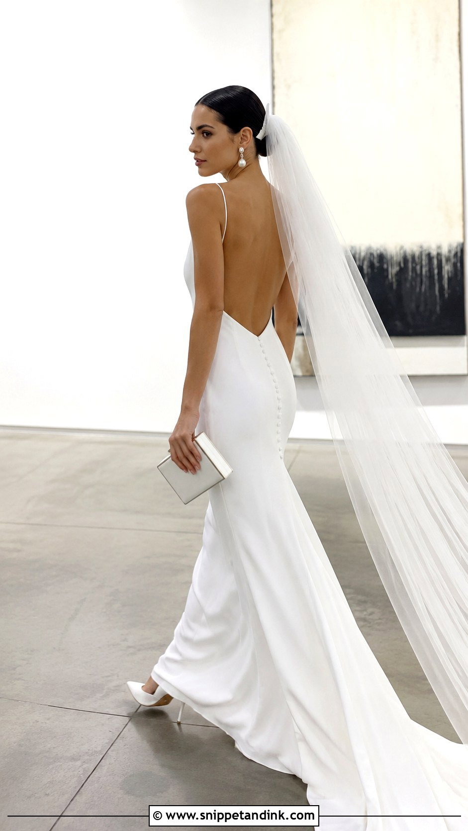 Crepe Backless Mermaid Wedding Dress - Snippet and Ink - 20 Backless Mermaid Wedding Dresses