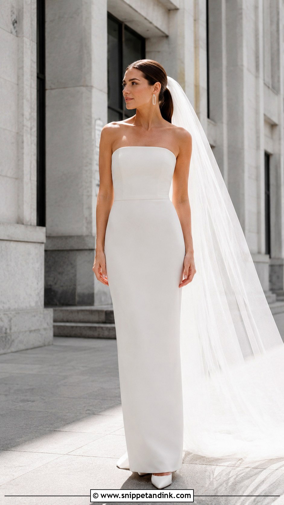 Crepe Bandeau Wedding Dress - Snippet and Ink - 20 Bandeau Wedding Dress Ideas