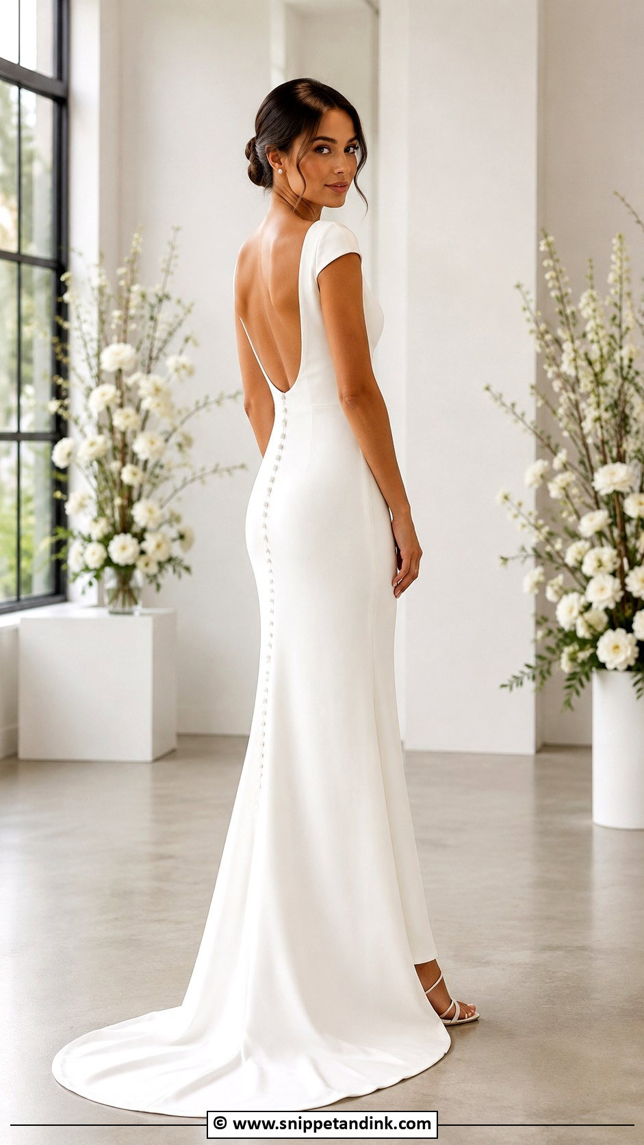 Crepe Cap Sleeve Wedding Dress - Snippet and Ink - 30 Cap Sleeve Wedding Dress Ideas