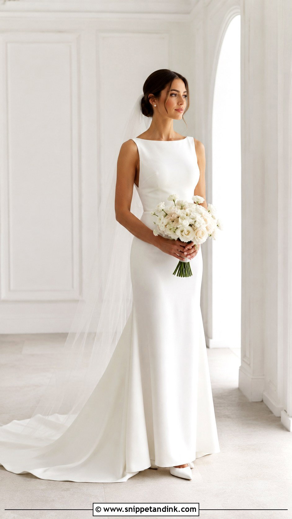 Crepe Cathedral Wedding Dress - Snippet and Ink - 30 Cathedral Wedding Dress Ideas