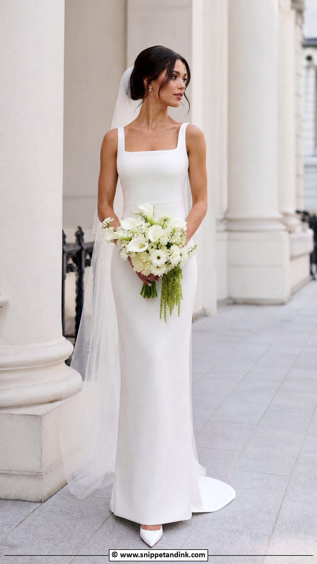 Crepe Column Bridal Dress - Snippet and Ink - 35 Latest Bridal Dresses