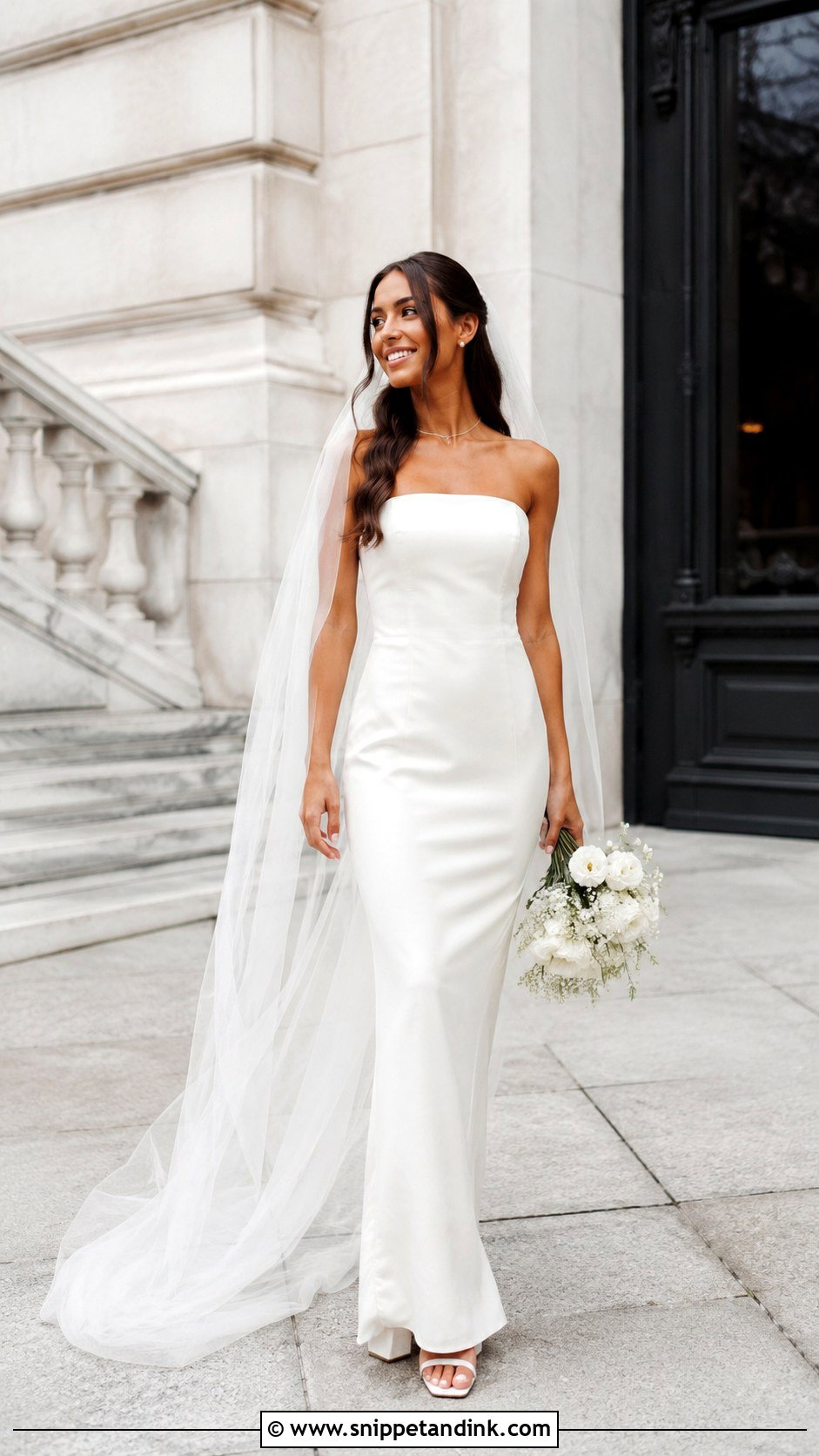 Crepe Column Elopement Dress - Snippet and Ink - 30 Simple Elopement Dress Ideas