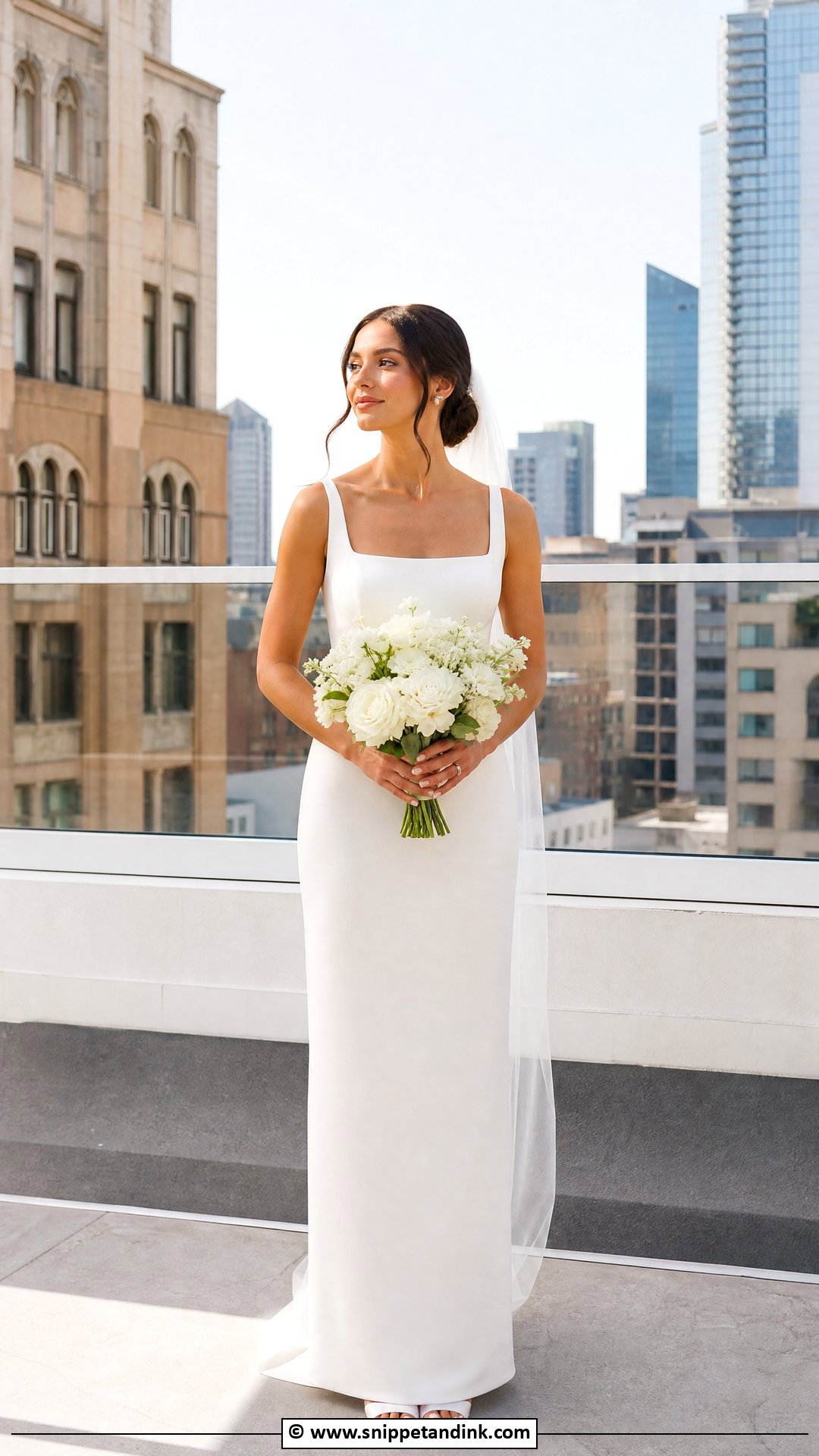 Crepe Column Elopement Dress - Snippet and Ink - 35 Elopement Dress Ideas