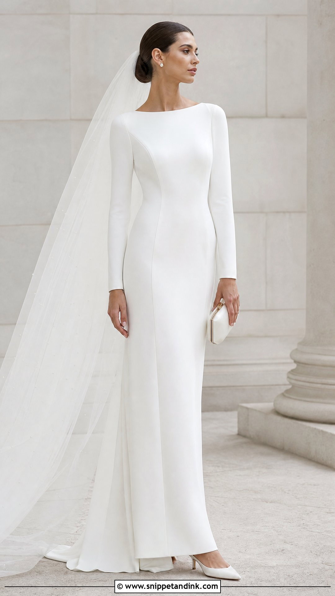 Crepe Column Temple Wedding Dress - Snippet and Ink - 20 Temple Wedding Dresses