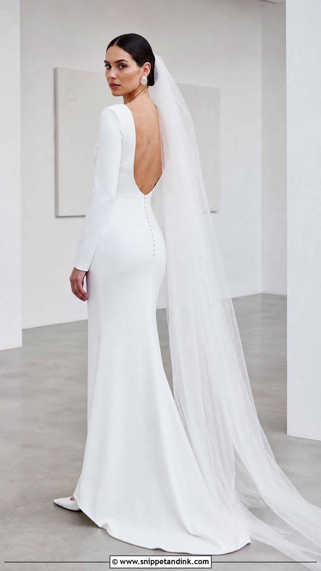 Crepe Column Wedding Dress - Snippet and Ink - 20 Wedding Dress Material Ideas