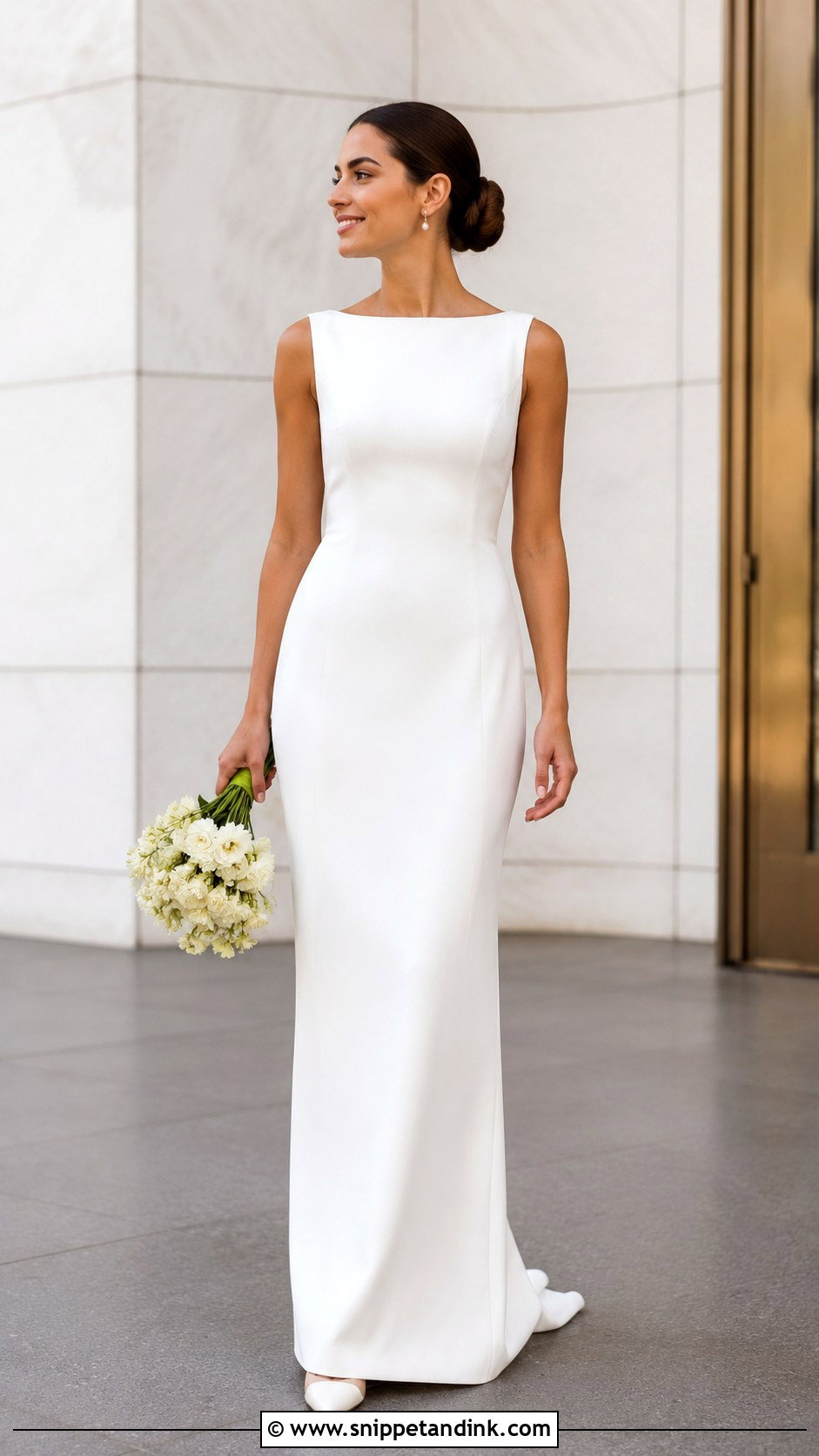 Crepe Column Wedding Dress - Snippet and Ink - 25 Simple Classy Wedding Dress Ideas