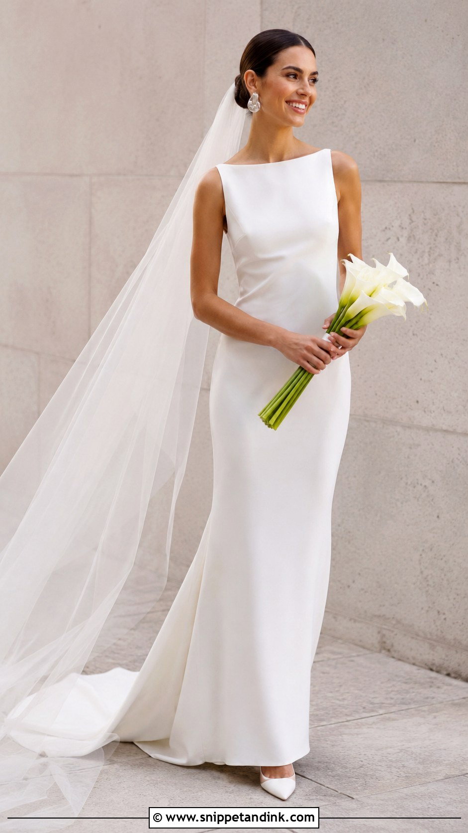 Crepe Column Wedding Dress - Snippet and Ink - 30 Wedding Dresses Aesthetic