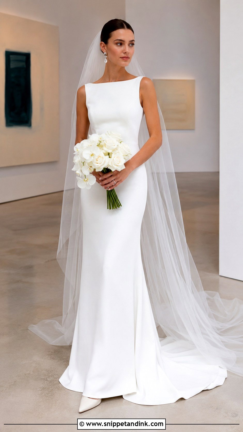 Crepe Column Wedding Dress - Snippet and Ink - 20 Best Wedding Dress Ideas