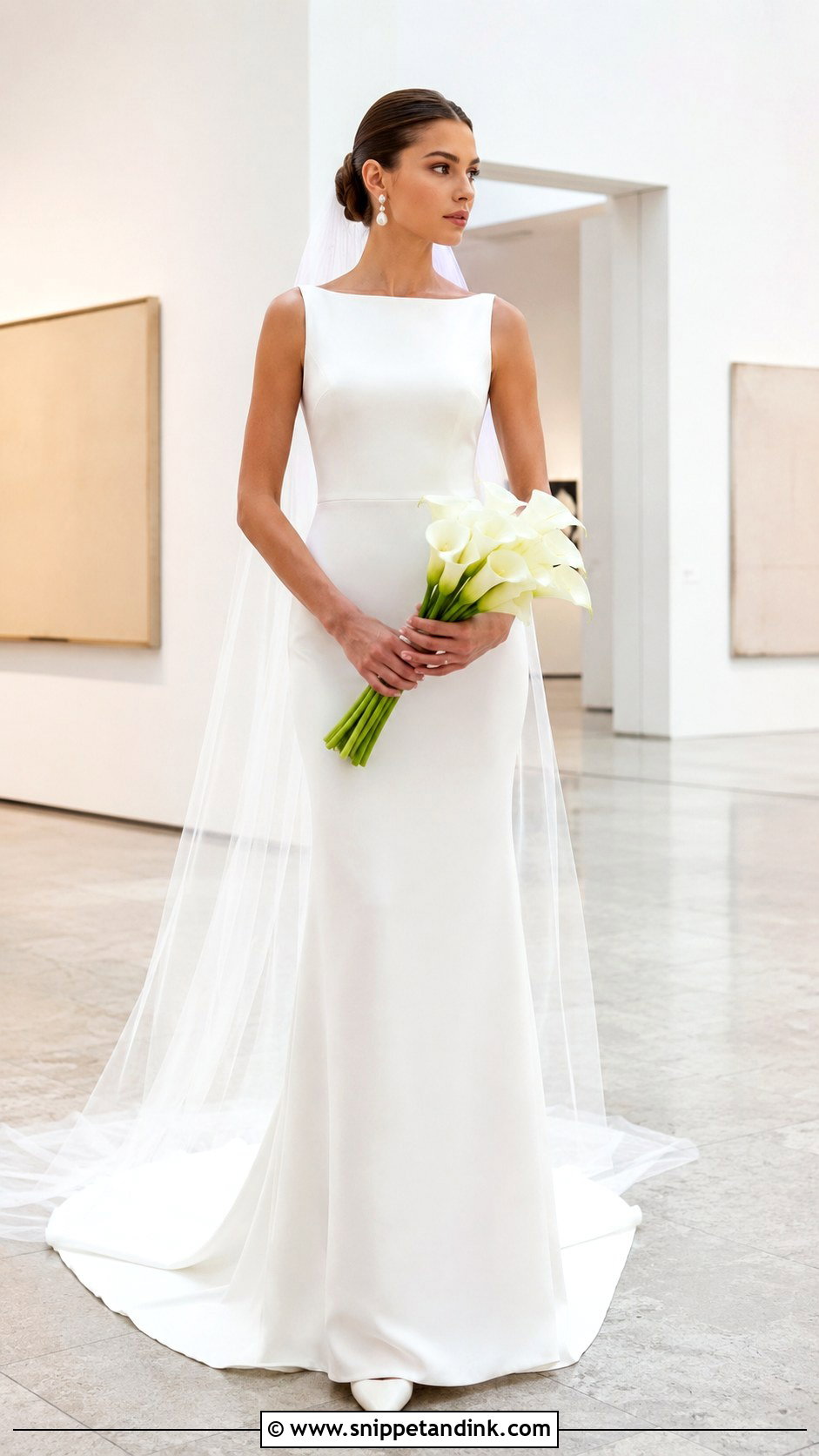 Crepe Column Wedding Dress - Snippet and Ink - 20 Classic Timeless Wedding Dresses