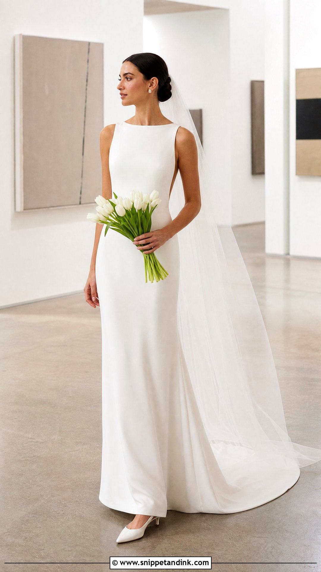 Crepe Column Wedding Dress - Snippet and Ink - 20 Understated Wedding Dress Ideas