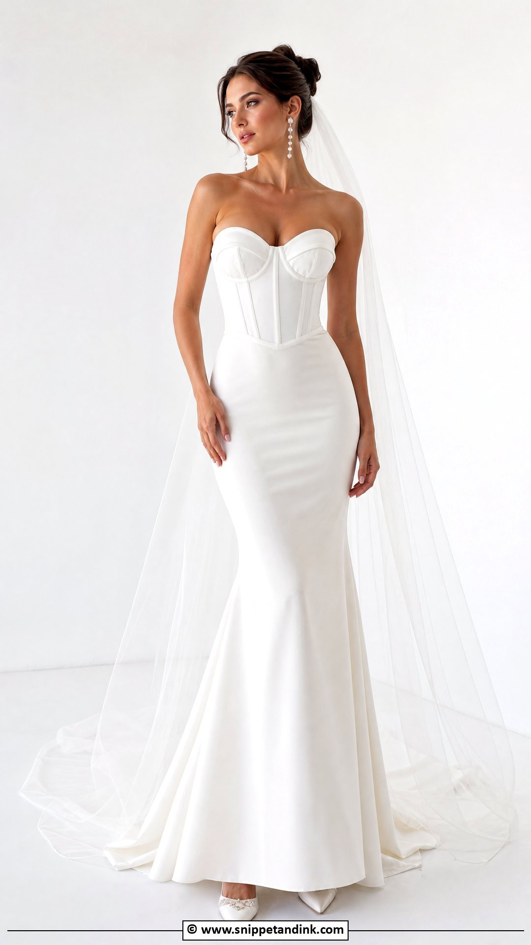 Crepe Corset Mermaid Wedding Dress - Snippet and Ink - 35 Corset Wedding Dress Ideas