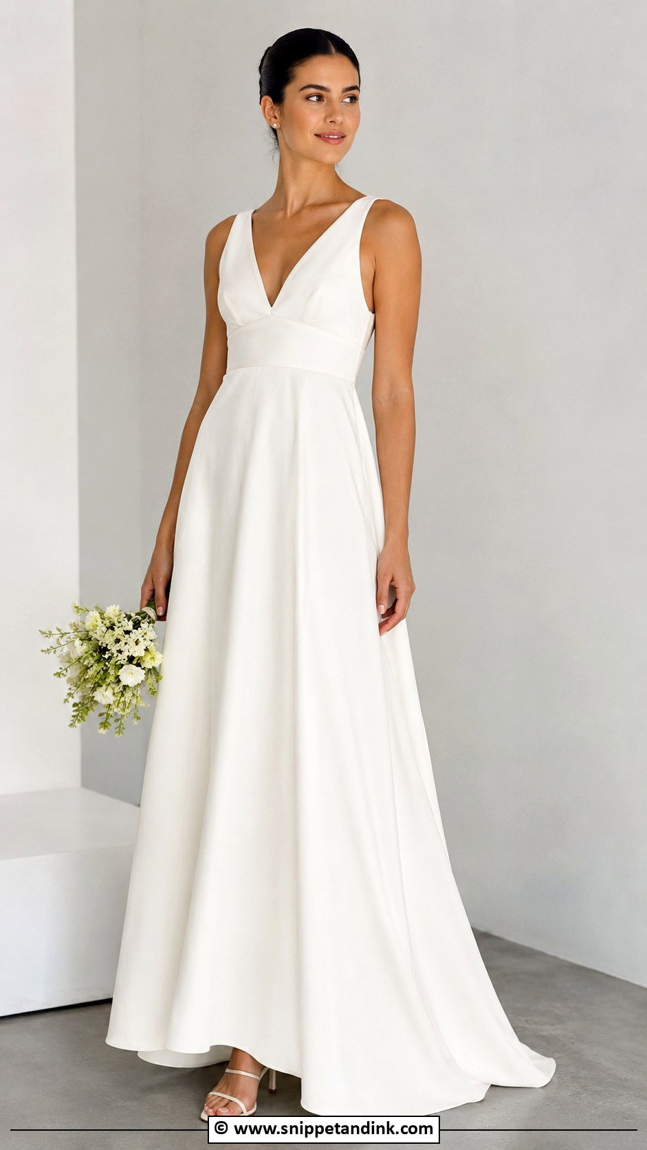 Crepe Empire Waist Wedding Dress - Snippet and Ink - 30 Empire Waist Wedding Dress Ideas