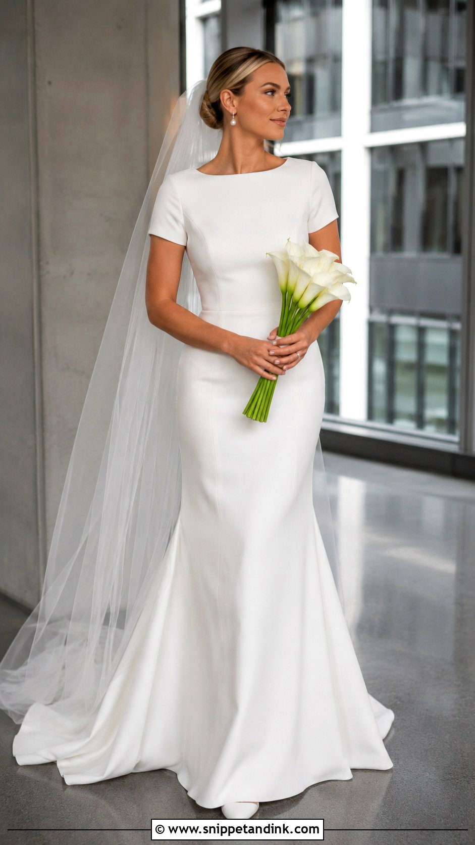 Crepe Fit And Flare Utah Wedding Dress - Snippet and Ink - 20 Utah Wedding Dress Ideas
