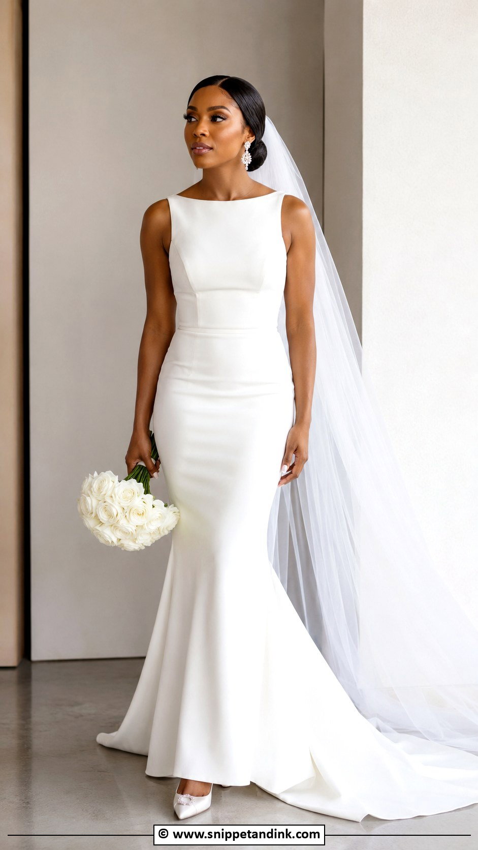 Crepe Fit And Flare Wedding Dress - Snippet and Ink - 30 Dream Wedding Dresses Black Women