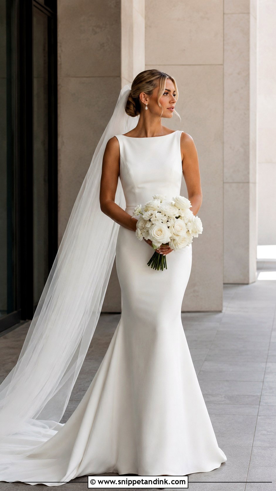 Crepe Fit And Flare Wedding Dress - Snippet and Ink - 25 Classic Timeless Wedding Dress Ideas