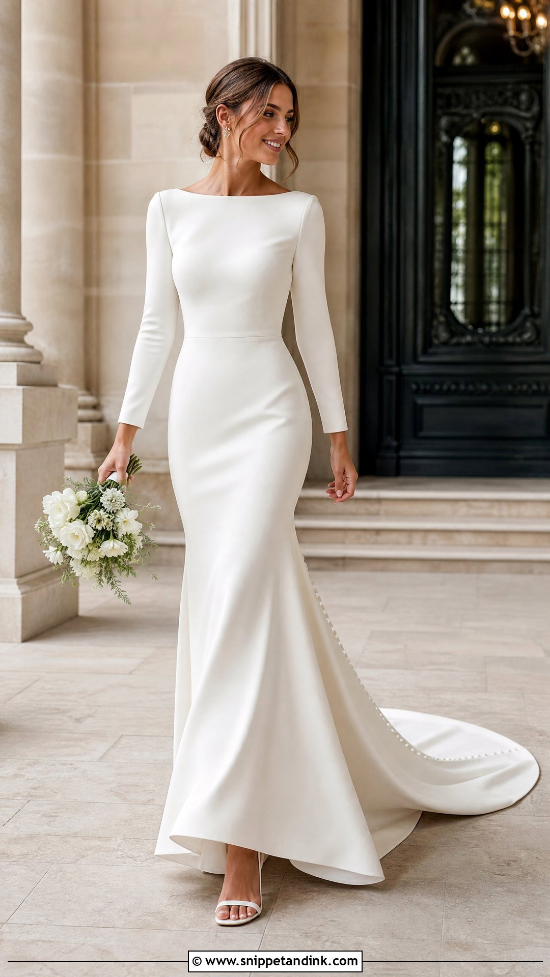 Crepe Fit And Flare Wedding Dress - Snippet and Ink - 25 Sophisticated Wedding Dress Ideas