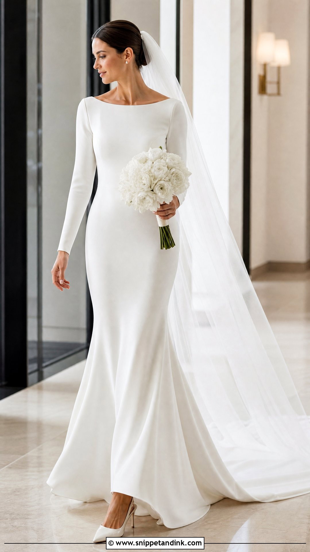 Crepe Fit And Flare Wedding Dress - Snippet and Ink - 20 Wedding Dress Material Fabrics Ideas