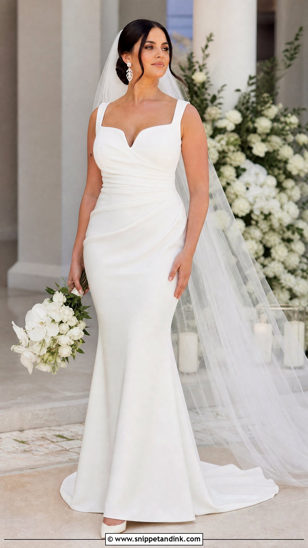 Crepe Fit And Flare Wedding Dress - Snippet and Ink - 20 Wedding Dresses Pear Shape